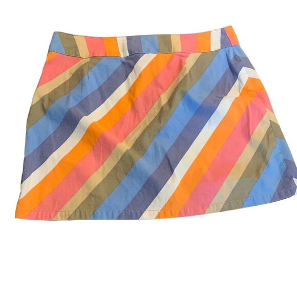 NWT I.e. relaxed Petite Striped Rainbow Mini Skirt Size 12 - Picture 3 of 7